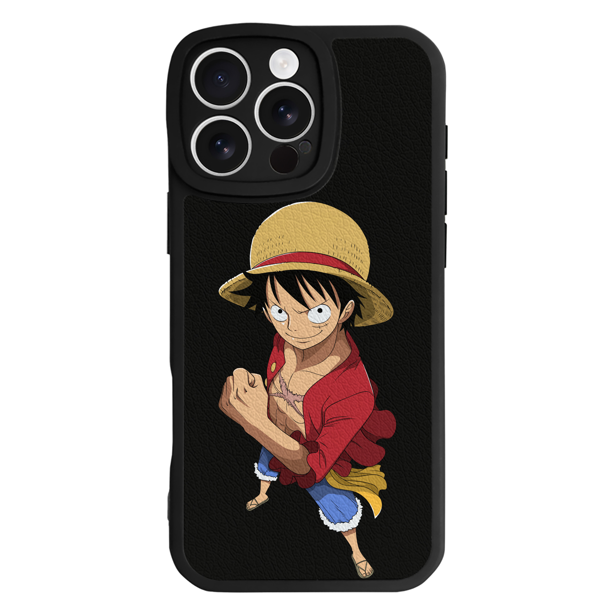 （画像用） ワンピース モンキー・D・ルフィ ONE PIECE Monkey D. Luffy 【iPhone 16シリーズ対応】シリコンスマホケース（レザー調） 材質：シリコン